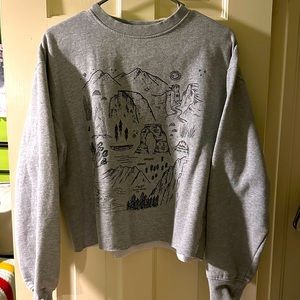 Parks Project national park sweatshirt cropped size medium M gray